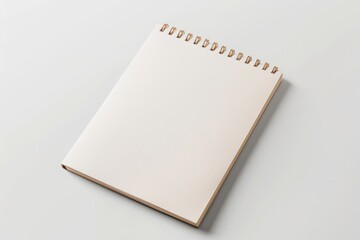 Blank spiral-bound notebook on a light background. Minimalistic mockup for note-taking, journaling, sketching, or design presentation with clean and simple layout. Mockup.  Generative AI