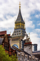 Obraz premium Big Ben (Elizabeth) tower of Houses of Parliament in City of Westminster, London, UK