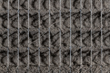 Close up of home air filter showing the dirt and particle cause bacteria inflection and sickness.