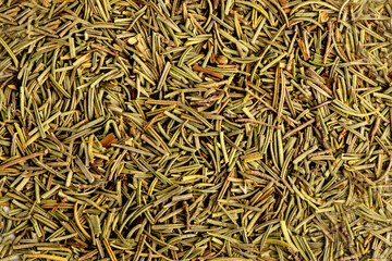Dried rosemary, background texture closeup