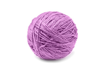 ball of yarn on white background
