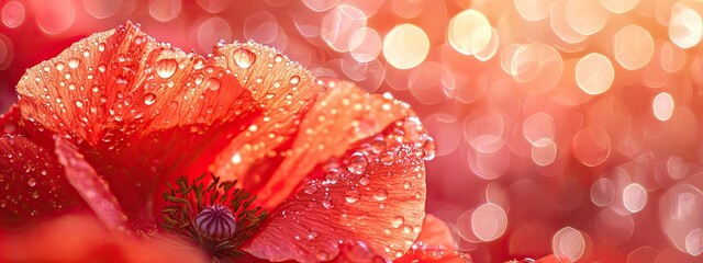 Fototapeta premium close up flowers red poppy macro. Selective focus