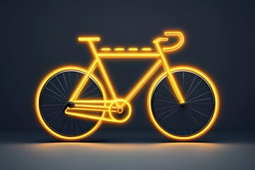 Fototapeta premium Stylish neon bike illustration on a dark background, perfect for modern design and transportation themes.