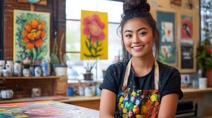 Vibrant Artistry: A Smile Captures the Creative Spirit