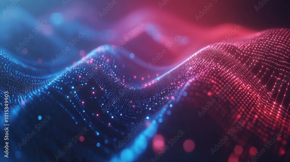 Poster abstract technology background with connection lines and dots. 3d rendering, abstract digital backgr
