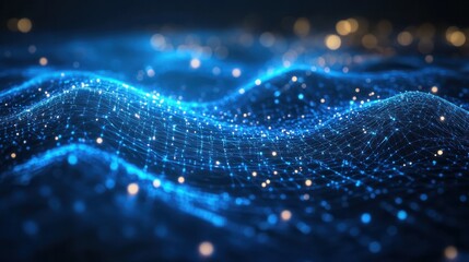 Blue light Abstract digital data network connection futuristic technology business looping animation footage video background