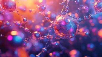 Colorful Illustrative 3D Animation of Neural Network. Concept: Chatbot, Artificial Intelligence, Deep Learning, Machine Learning and Large Language Model Visualization.