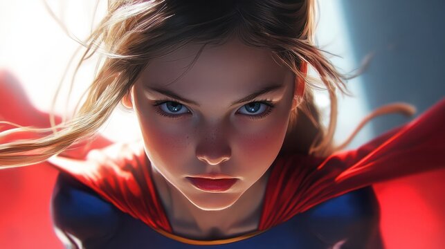 girl plays superhero