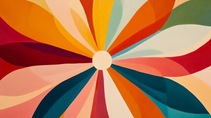 Vibrant Floral Abstract Geometric Design