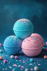 Obraz premium bath bombs close-up. Selective focus