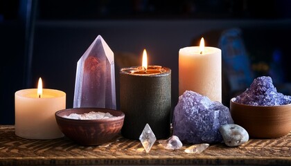 candles and christmas decorations