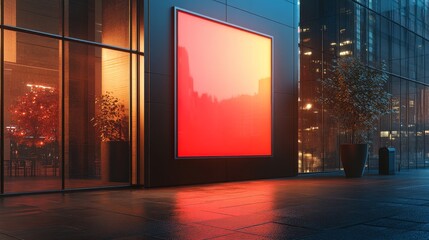 Fototapeta premium Mockup of customizable add poster in city composition background
