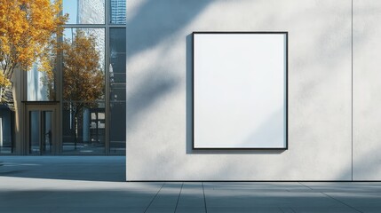 Mockup of customizable add poster in city composition background