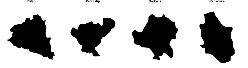 Prilep, Probistip, Radovis, Rankovce outline maps