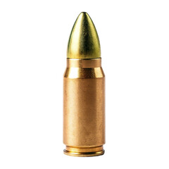 A gold bullet with a purple tip on transparent background