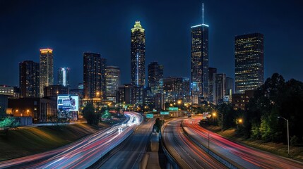 Obraz premium Atlanta Skyline at Night