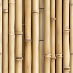 Fototapeta premium Seamless pattern of bamboo panels, showcasing natural vertical strips with warm, earthy tones and smooth texture, ideal for eco-friendly designs and organic-themed backgrounds