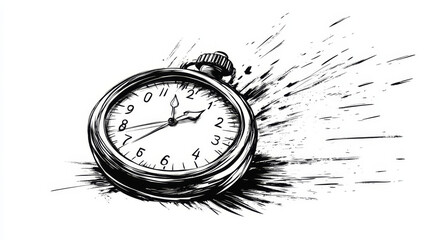 "A hand-drawn stopwatch timer symbol, representing a fast time logo concept. 