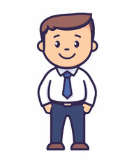 A businessman character. Character vector isolated on a white background. 