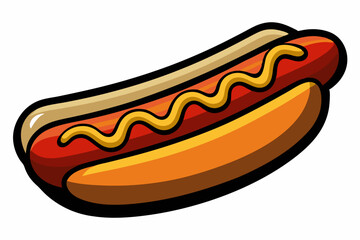 3d fast food realistic hot dog, silhouette black color vector illustration