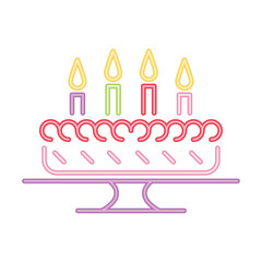 birthday cake dessert neon light