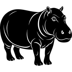 hippopotamus vector silhouette