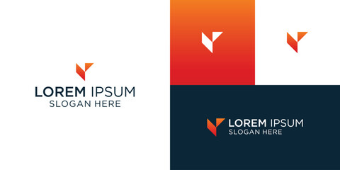 Abstract initial letter N NV VN logo design inspiration