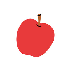Red apple illustration showing a simple design against a plain background