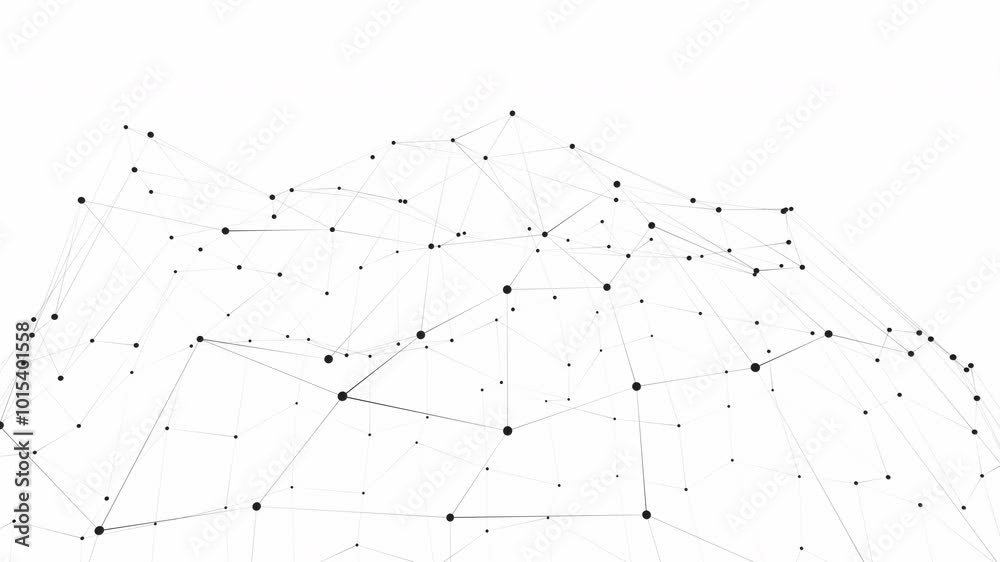 Poster Plexus loop animation background. Information technology or science background. Connected dots. 4k video