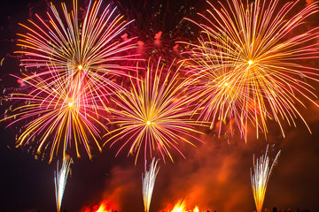 Radiant Guy Fawkes Night: Fireworks and Bonfires Illuminating England's Night Sky