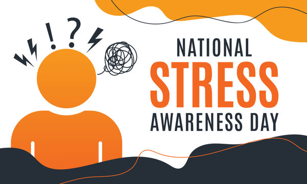 National Stress Awareness Day: Annual Observance in November. Healthcare Awareness Banner Design Template. Vector Illustration
