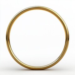 3D illustration of a gold ring frame isolated on a white background