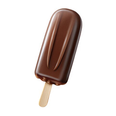 Dark chocolate ice cream isolated on a transparent background