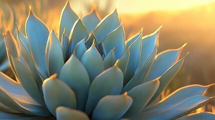 Fototapeta premium Close-up of a succulent plant in soft sunlight.