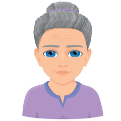 portrait of gray-haired old woman