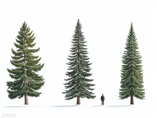 Obraz premium High quality cutout pine trees for archways, 3 plants