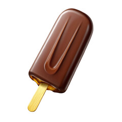 Dark chocolate ice cream isolated on a transparent background