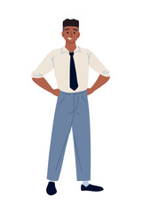 entrepreneur character stands