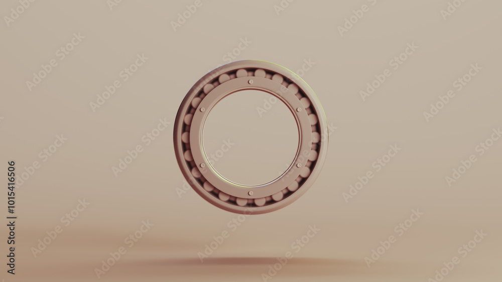 Fototapete Beige bionic capsule shape disk technology design element neutral monochrome soft tones skin tones background 3d illustration render