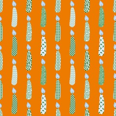 Halloween candle seamless pattern for wrapping paper and fabrics and linens