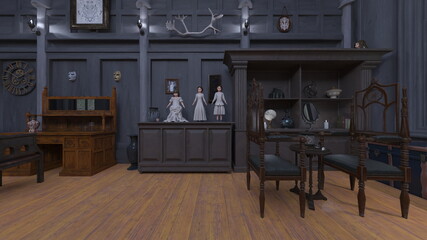 応接間　3DCGレンダリング