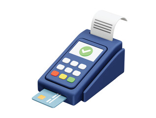 Pos machine payment terminal icon illustration 3d rendering