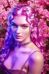 Fototapeta premium woman with makeup and hairstyle