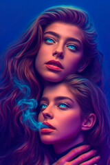 Obraz premium portrait of a woman with hair