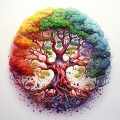 tree of life 3d colorful