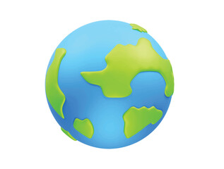 World globe with stand 3d vector icon illustration 3d render