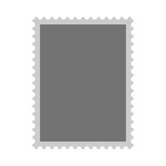 Vertical format postage stamp vector frame with perforated edges