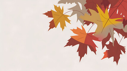 Fototapeta premium Red and Yellow Autumn Leaves Falling - Perfect for Fall and Thanksgiving Designs. 