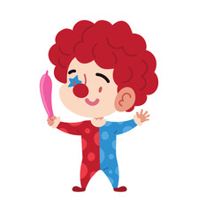 disguise boy with clown costume