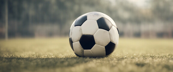 Soccer ball Football isolated on white background full depth of field retro style